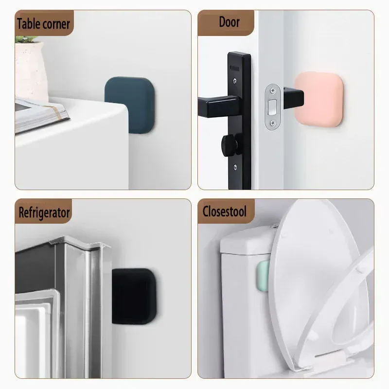 Butée de porte en silicone, tampon de protection adhésif silencieux anti-choc pour poignée de porte, protection murale pour l'amélioration de la maison 4