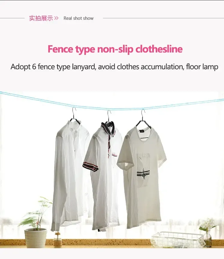 Corde à linge en Y en utilisation