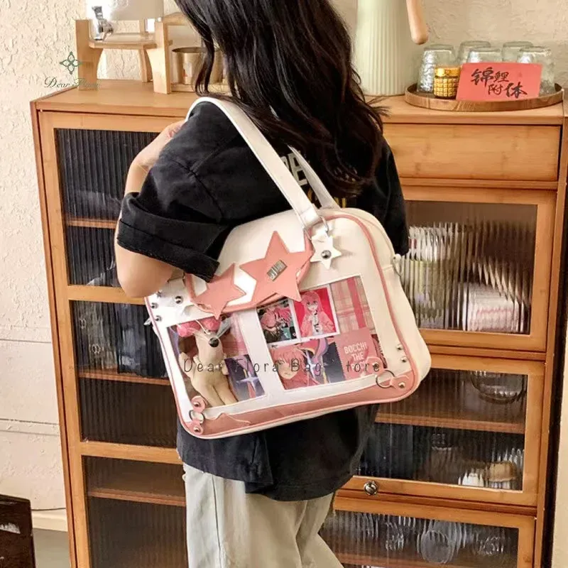 Sac à bandoulière Y2K Star Ita tendance pour fille, avec poche transparente 5