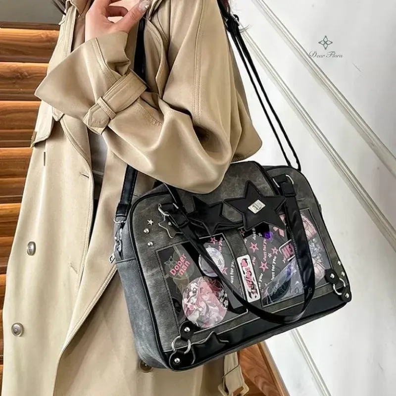 Sac à bandoulière Y2K Star Ita tendance pour fille, avec poche transparente 6