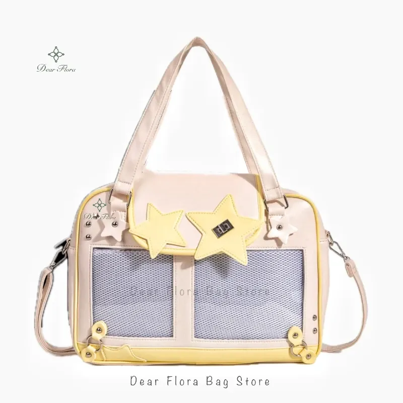 Sac à bandoulière Y2K Star Ita tendance pour fille, avec poche transparente 11