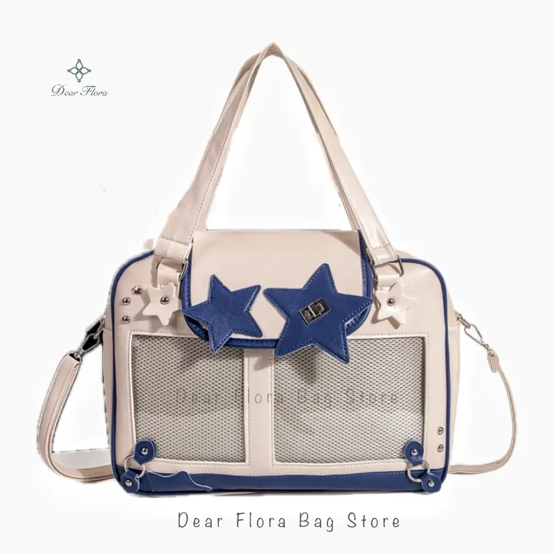 Sac à bandoulière Y2K Star Ita tendance pour fille, avec poche transparente 8