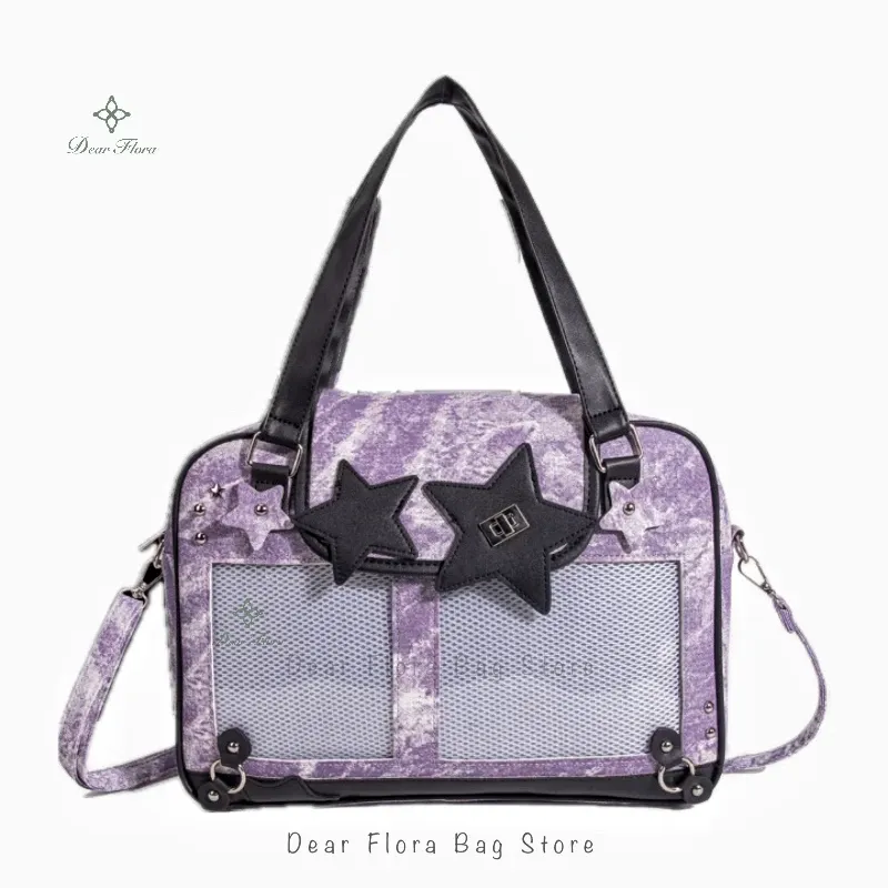 Sac à bandoulière Y2K Star Ita tendance pour fille, avec poche transparente 12