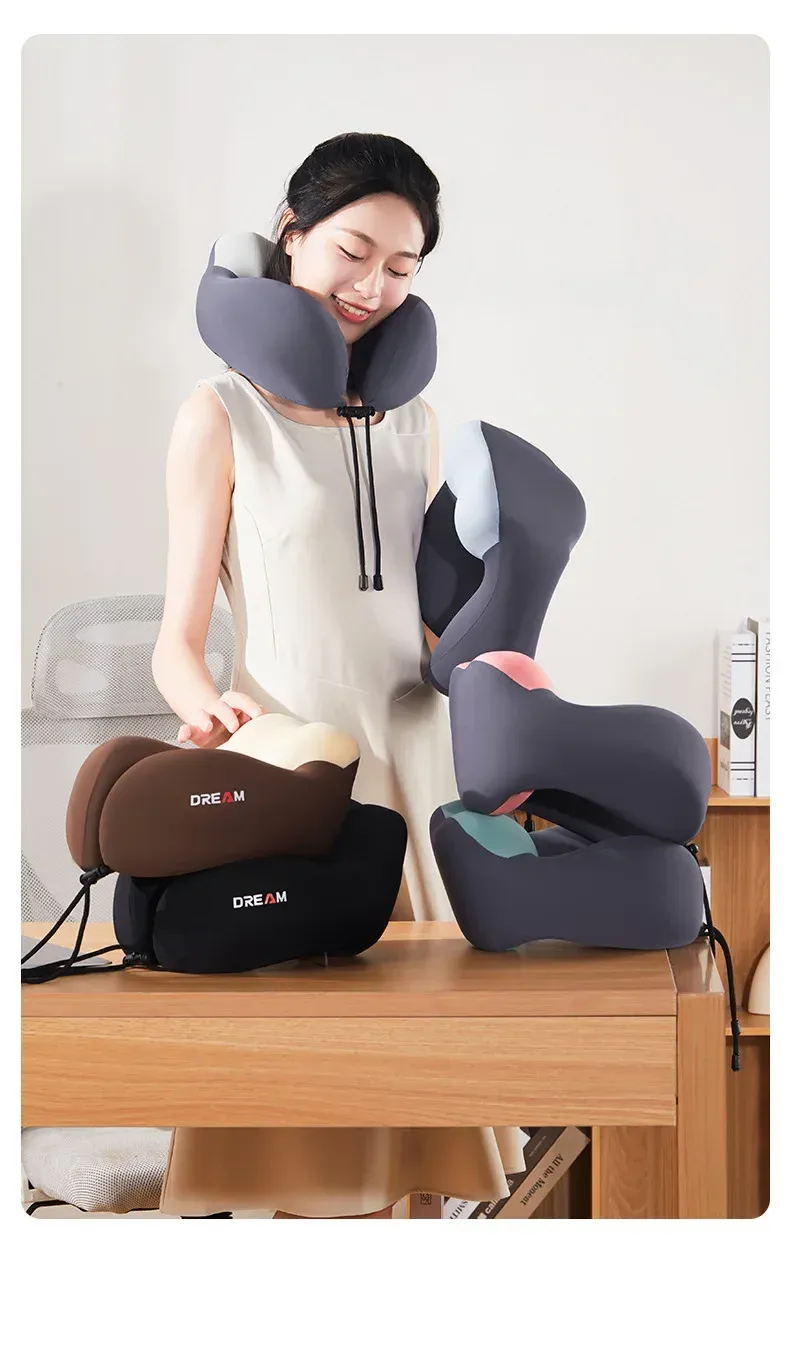Oreiller cervical en U, finitions soignées