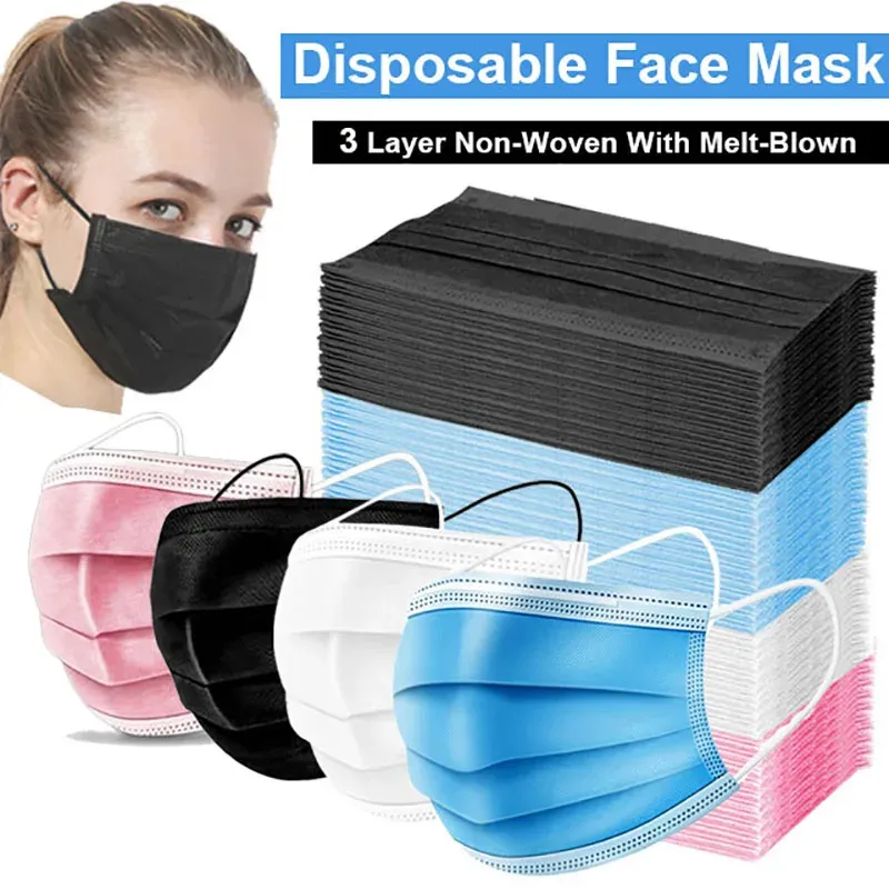 Masques noirs jetables présentation