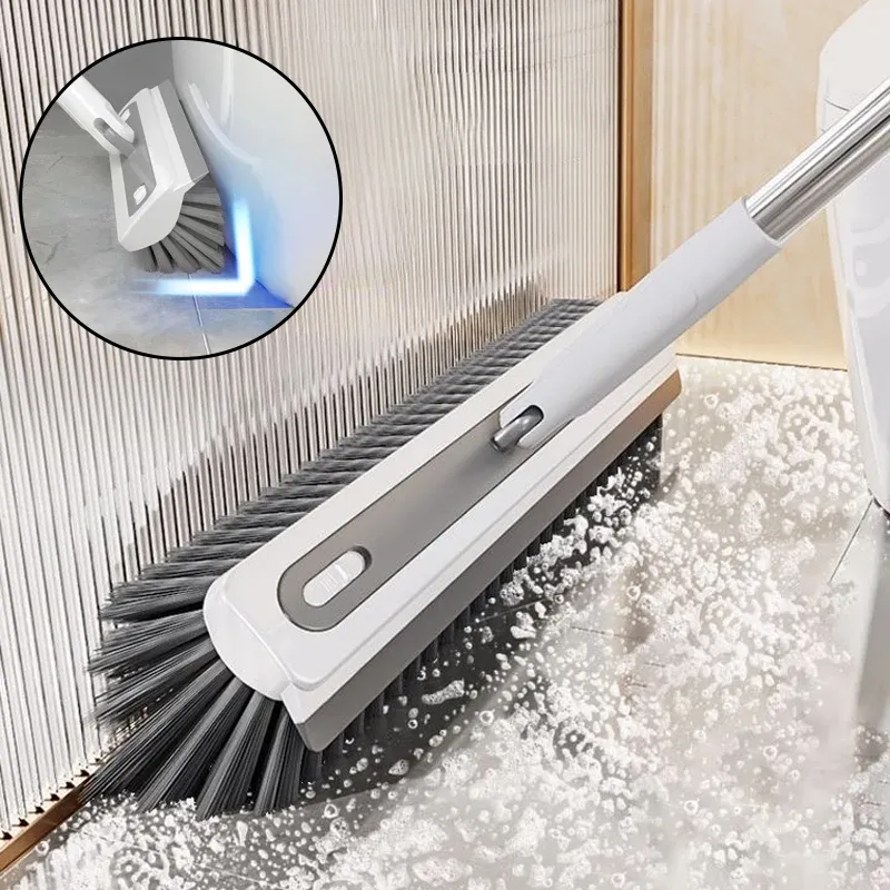 Brosse de nettoyage 2 en 1 à long manche pour sol, salle de bains, fenêtres et carrelage - Image 1