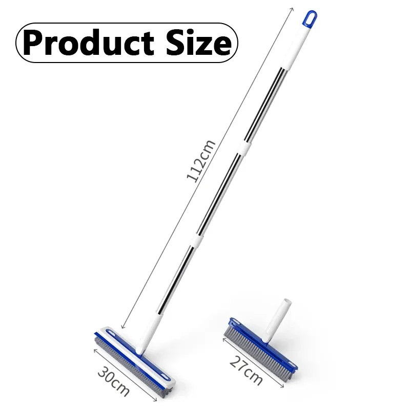 Brosse de nettoyage 2 en 1 à long manche pour sol, salle de bains, fenêtres et carrelage 6
