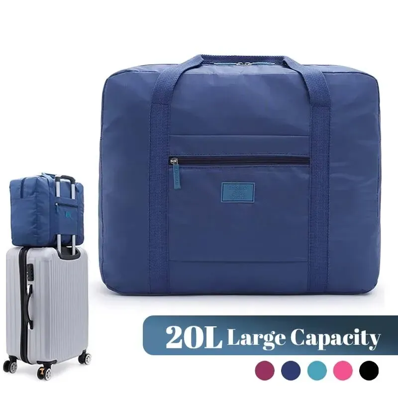 Sac de voyage léger et pliable unisexe, sac fourre-tout, bagage à main, sac de week-end, sac de nuit, organisateur de valise, grande capacité 20 L