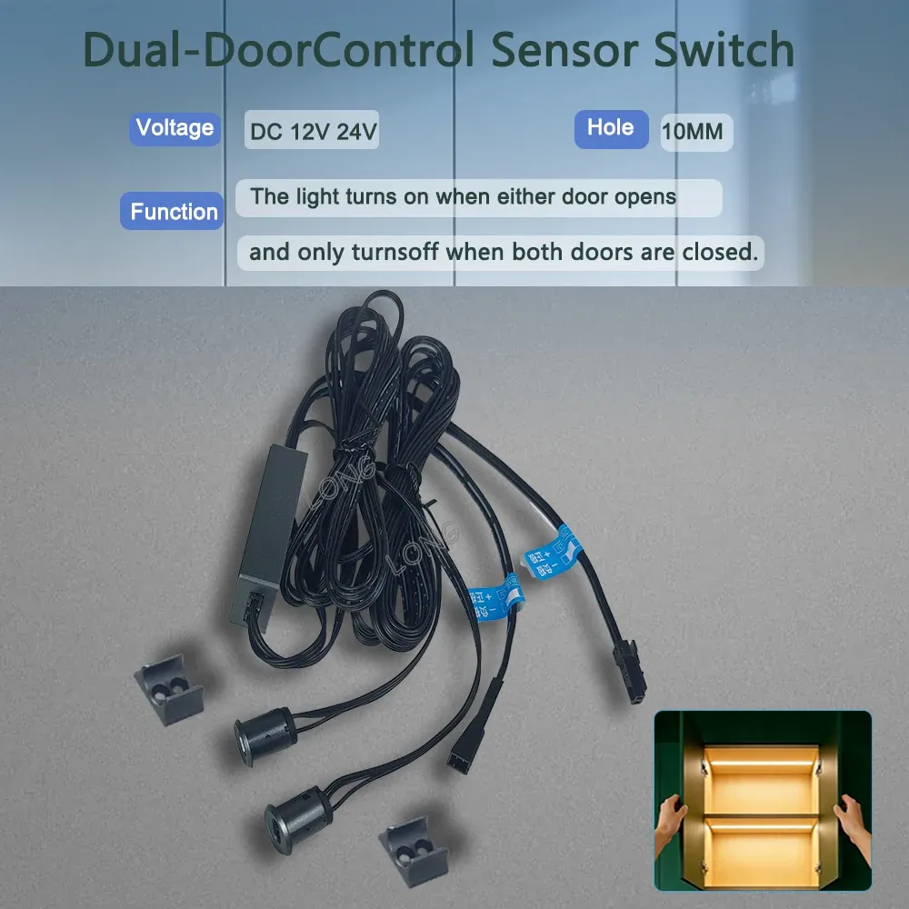 Interrupteur tactile manuel 5 A 12-24 V avec détecteur infrarouge de mouvement pour éclairage intelligent de penderie, fonction marche/arrêt et variation d'intensité pour éclairage LED de placard 9