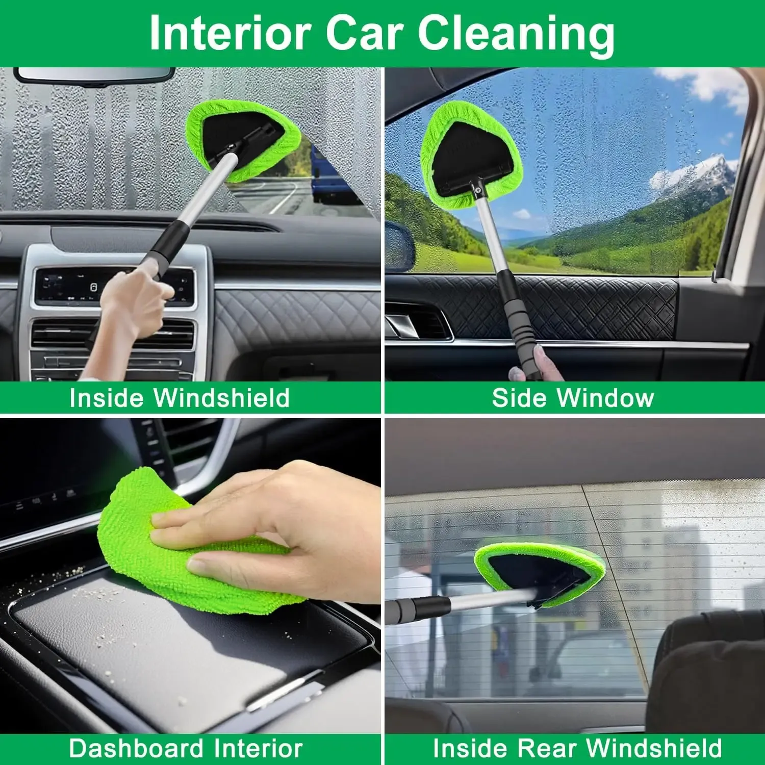 Ensemble de brosses de nettoyage de pare-brise de voiture en microfibre, nettoyeur de vitres télescopique, nettoyeur de vitres pour voiture, brosse anti-buée, nouveauté 2026 2
