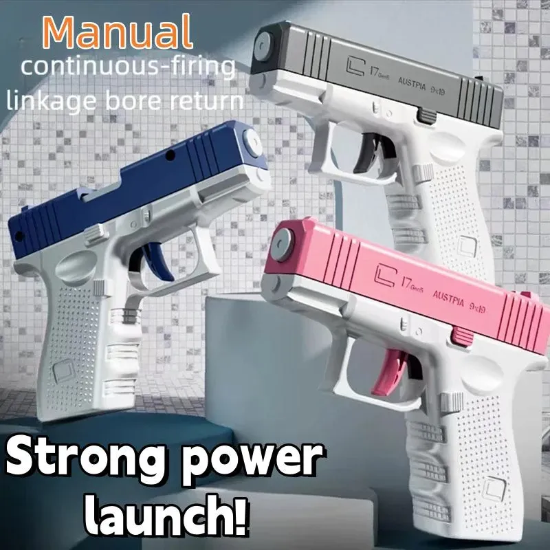 Mini pistolet à eau manuel pour enfants, jouet d'extérieur à tir continu pour l'été - Image 1