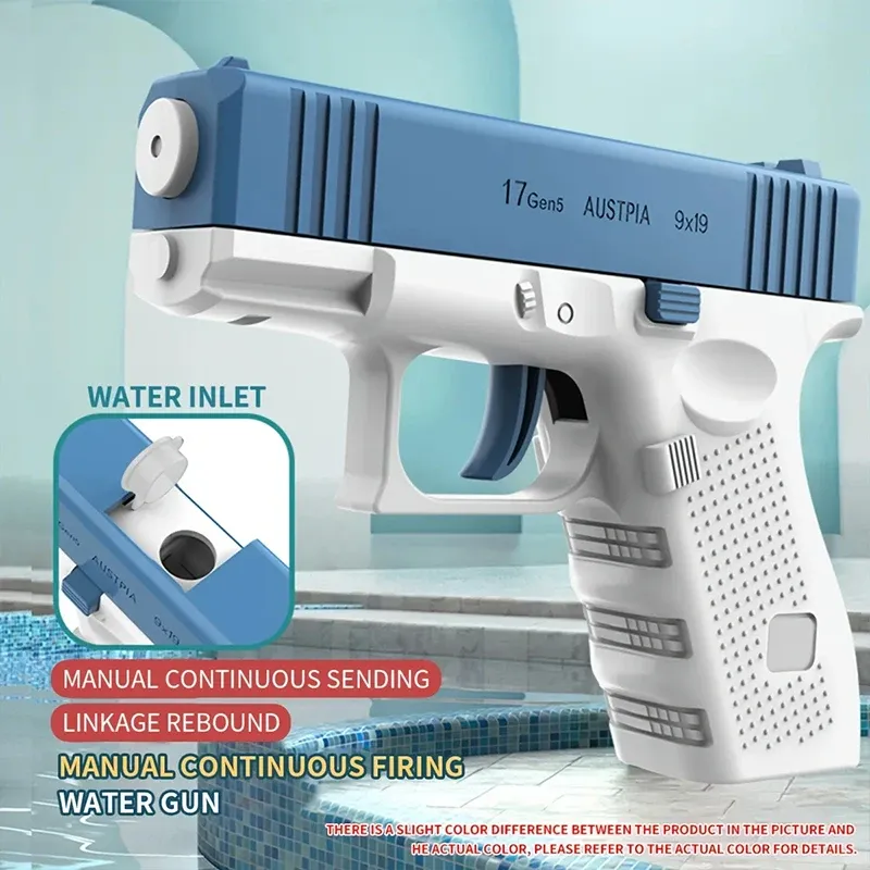 Mini pistolet à eau manuel pour enfants, jouet d'extérieur à tir continu pour l'été 3