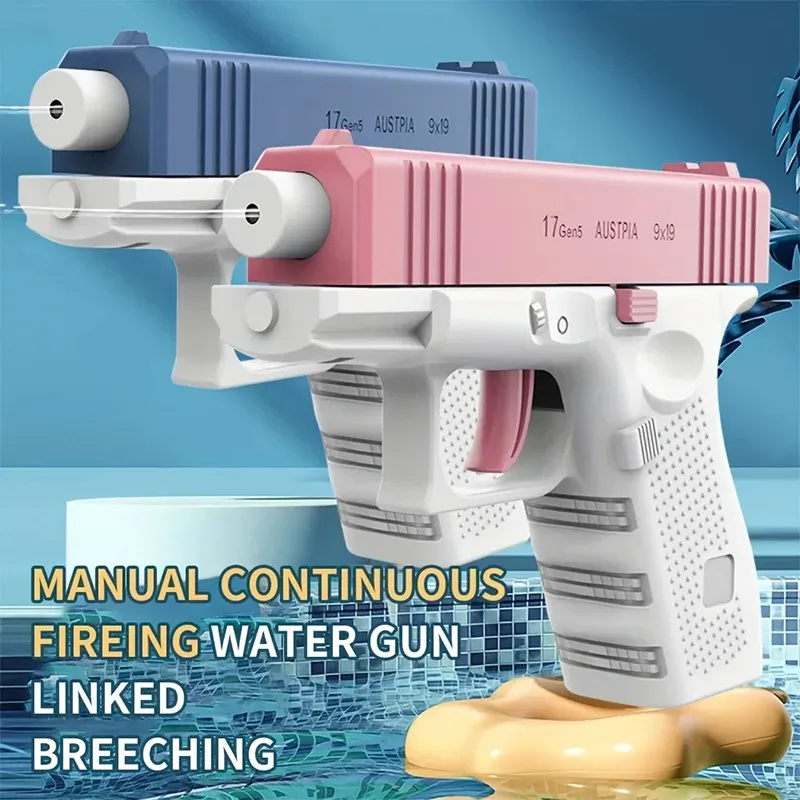 Mini pistolet à eau manuel pour enfants, jouet d'extérieur à tir continu pour l'été 2