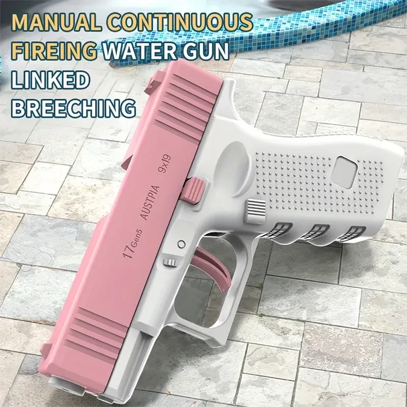 Mini pistolet à eau manuel pour enfants, jouet d'extérieur à tir continu pour l'été 4