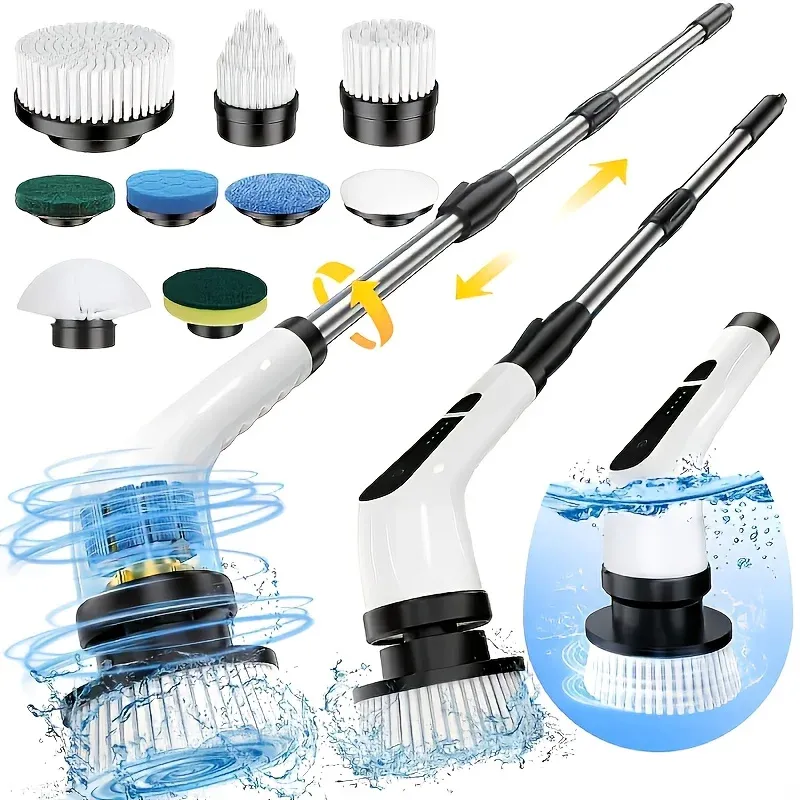 Brosse de nettoyage électrique 9 en 1 en situation d'utilisation