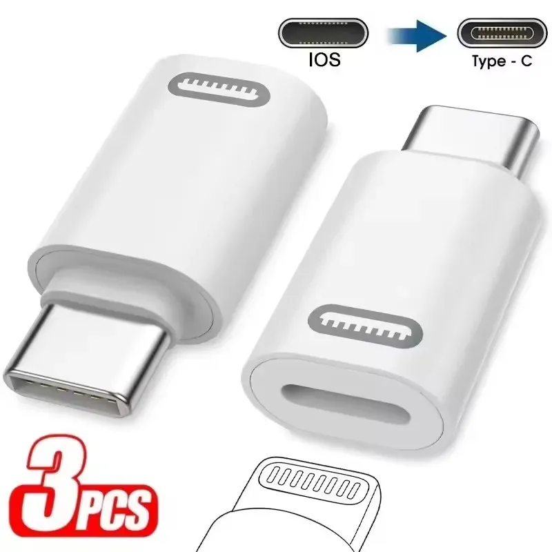 Adaptateur de charge rapide iOS vers USB-C, adaptateur Lightning vers Type-C, convertisseur de transfert de données USB-C pour iPhone 16, 15, Samsung, Google