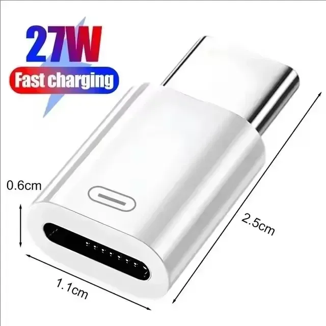 Adaptateur de charge rapide iOS vers USB-C, adaptateur Lightning vers Type-C, convertisseur de transfert de données USB-C pour iPhone 16, 15, Samsung, Google 9