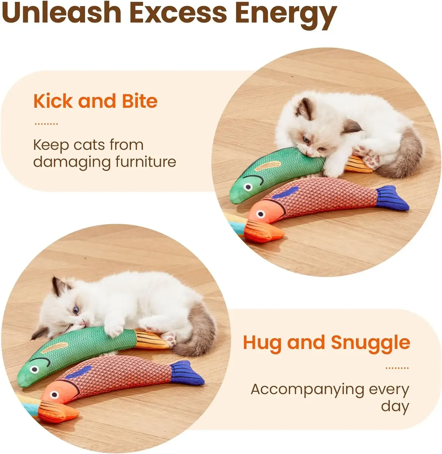Jouet poisson en peluche pour chat avec herbe à chat, à mâcher et au son interactif, doux et durable, pour chats et chatons 2