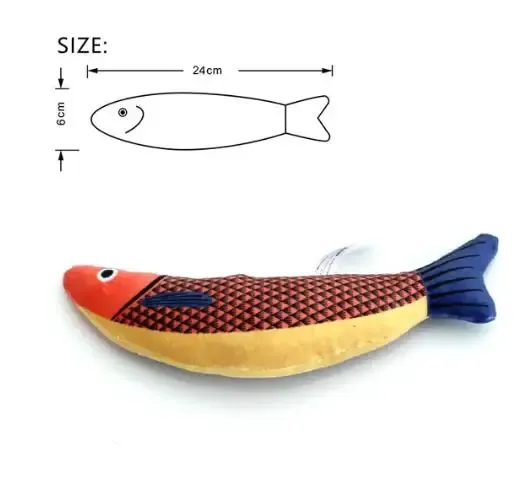 Jouet poisson en peluche pour chat avec herbe à chat, à mâcher et au son interactif, doux et durable, pour chats et chatons 9