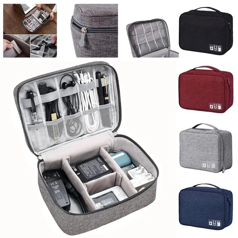 Sac de rangement de voyage étanche pour câbles USB et accessoires électroniques - Image 1