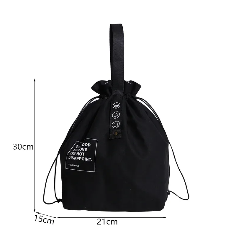 Sac à lunch portable en toile, boîte bento, fourre-tout pour pique-nique et école, conservation des aliments frais 5