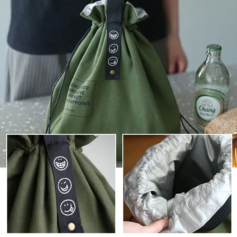 Sac à bento en toile, vue d'ensemble