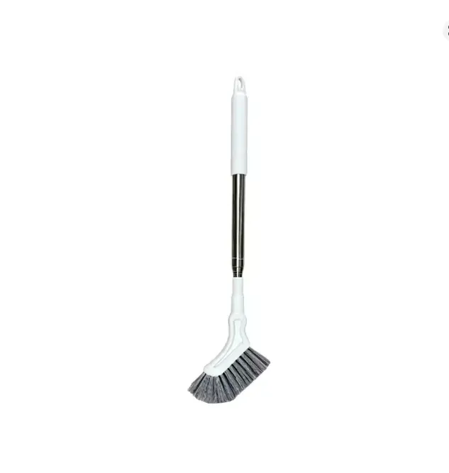 Brosse de nettoyage télescopique à long manche, monobloc, avec tête fine pour les interstices, brosse multifonction réglable pour salle de bain, toilettes, rainures de fenêtres et joints de sol. 7