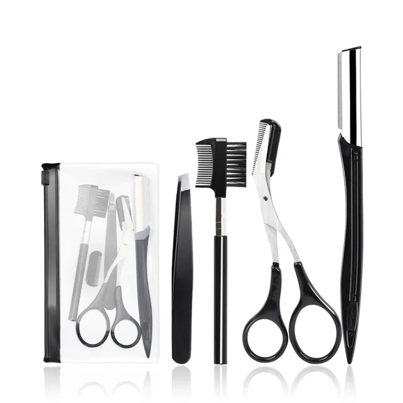 Kit de toilettage des sourcils : tondeuse, ciseaux, pincettes, rasoir et peigne 8