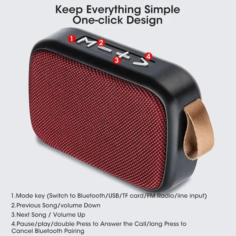 Mini haut-parleur Bluetooth sans fil portable à basses intenses, à usage extérieur ou domestique 6