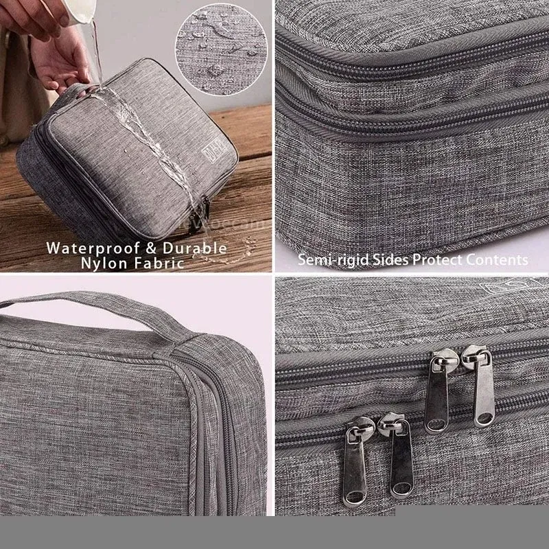 Sac de rangement de voyage étanche et antichoc à double couche, modulable et réglable, pour câbles électroniques 5