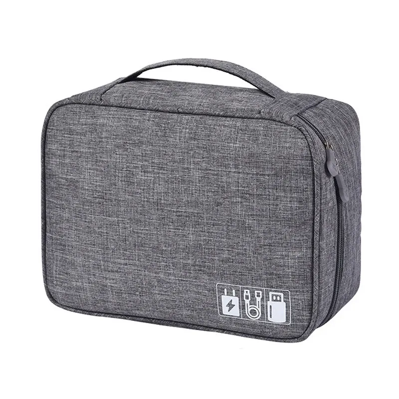 Sac de rangement de voyage étanche et antichoc à double couche, modulable et réglable, pour câbles électroniques 8