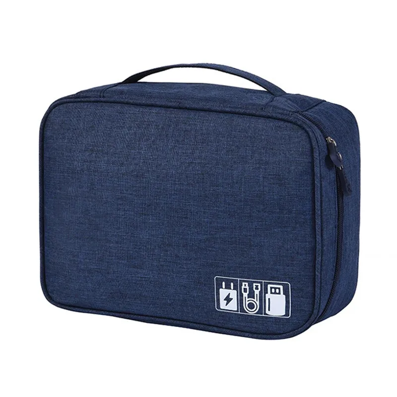 Sac de rangement de voyage étanche et antichoc à double couche, modulable et réglable, pour câbles électroniques 7