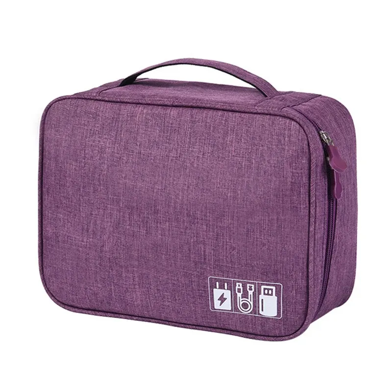 Sac de rangement de voyage étanche et antichoc à double couche, modulable et réglable, pour câbles électroniques 11