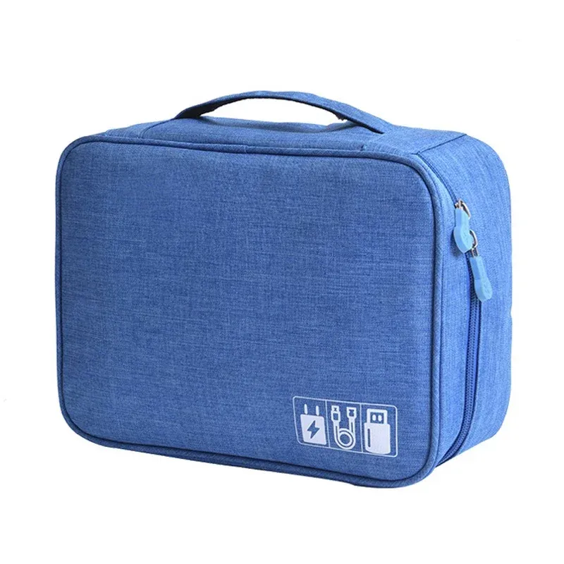 Sac de rangement de voyage étanche et antichoc à double couche, modulable et réglable, pour câbles électroniques 9