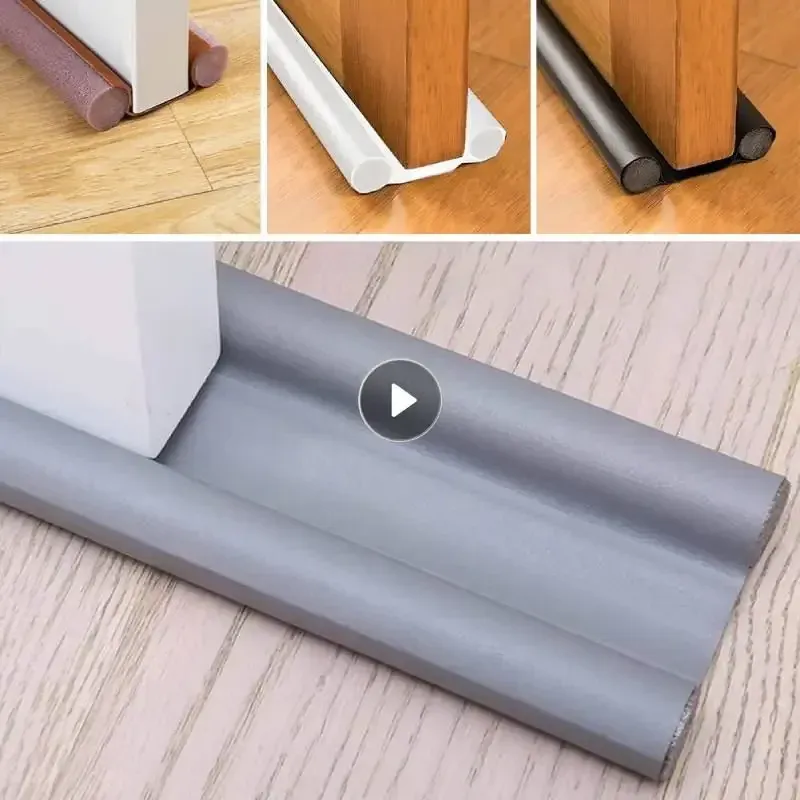 Bande d'étanchéité coupe-vent et anti-poussière pour porte, à double protection, insonorisante - Image 1