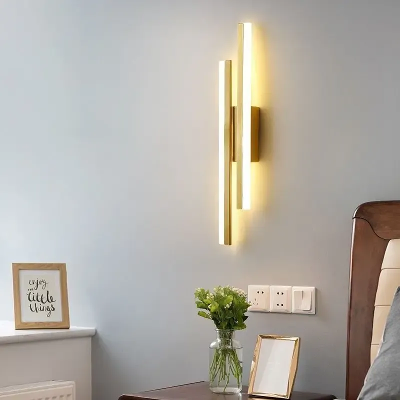 Applique murale LED en cuivre avec abat-jour acrylique pour chambre à coucher 6