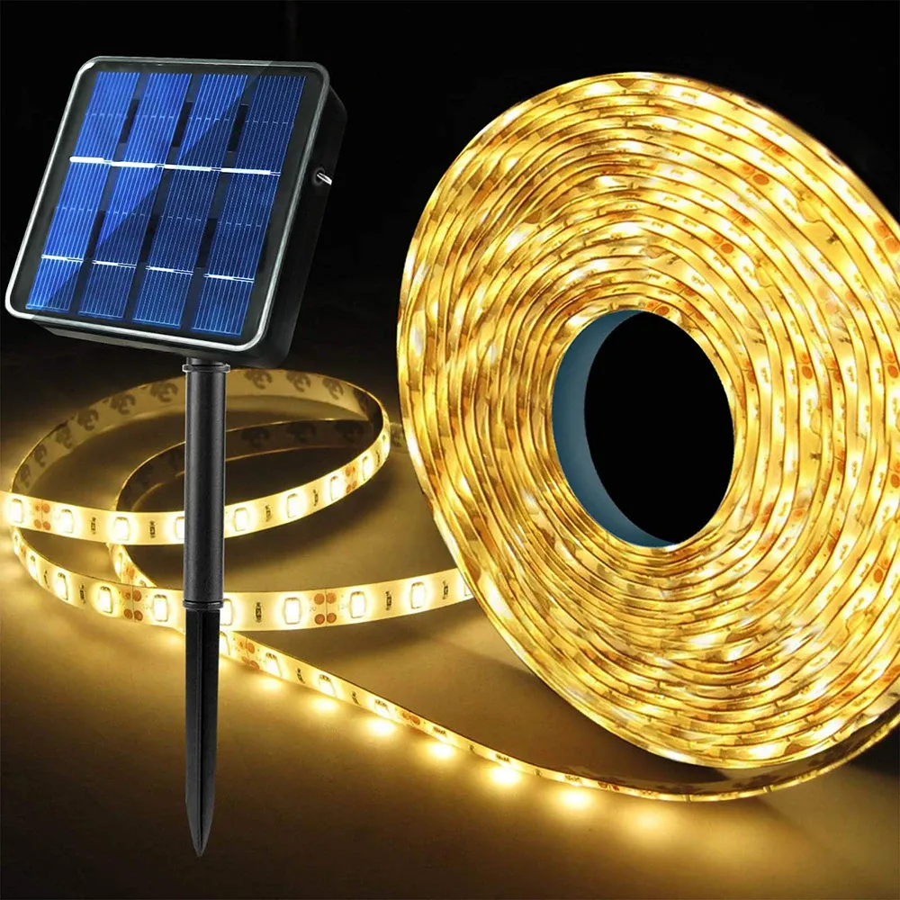 Bande lumineuse solaire LED pour extérieur, étanche IP65, 5 m - Image 1