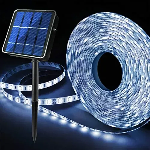 Bande lumineuse solaire LED pour extérieur, étanche IP65, 5 m 8
