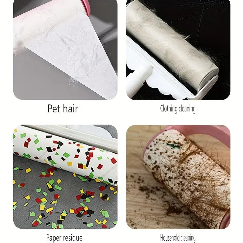 Rouleau adhésif anti-peluches pour poils d'animaux, 60 feuilles, pour chiens et chats 6