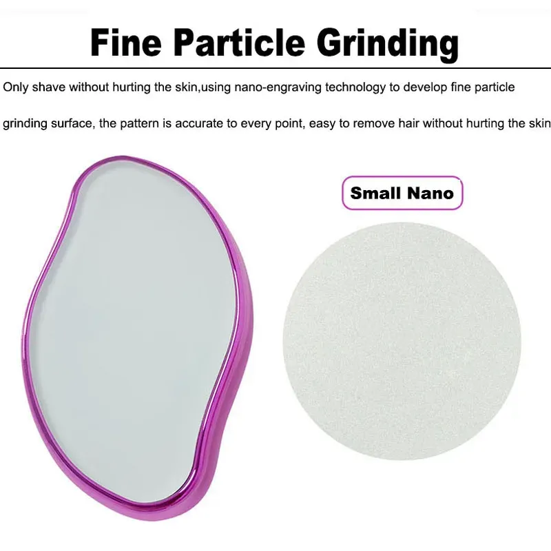 Gomme d'épilation en cristal réutilisable, épilateur indolore en verre à nettoyage facile 3