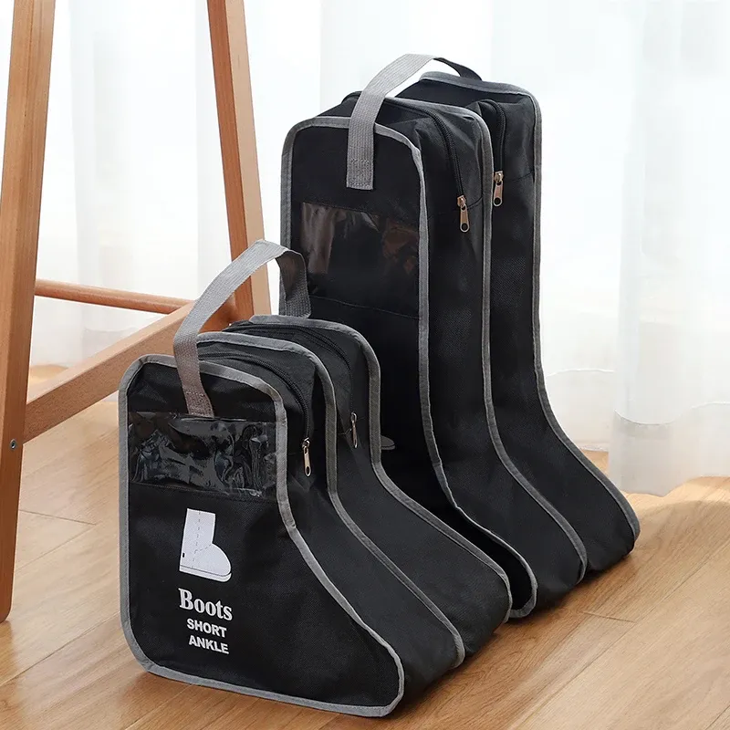 Sac de rangement pour chaussures avec housse anti-poussière pour bottes de pluie, pochette de voyage portable à fermeture éclair - Image 1
