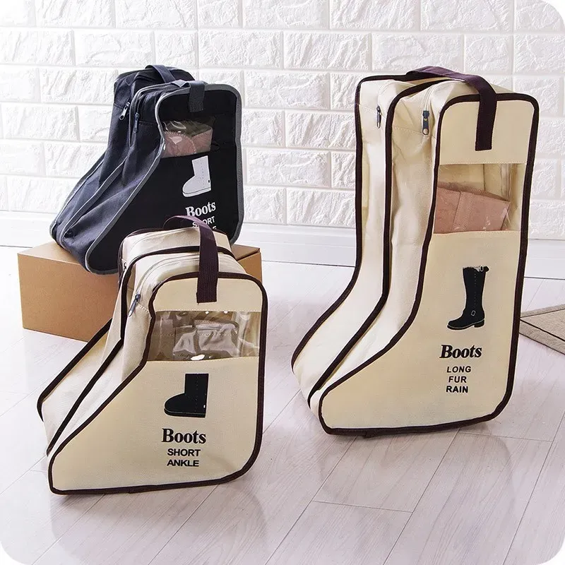 Sac de rangement pour chaussures avec housse anti-poussière pour bottes de pluie, pochette de voyage portable à fermeture éclair 2