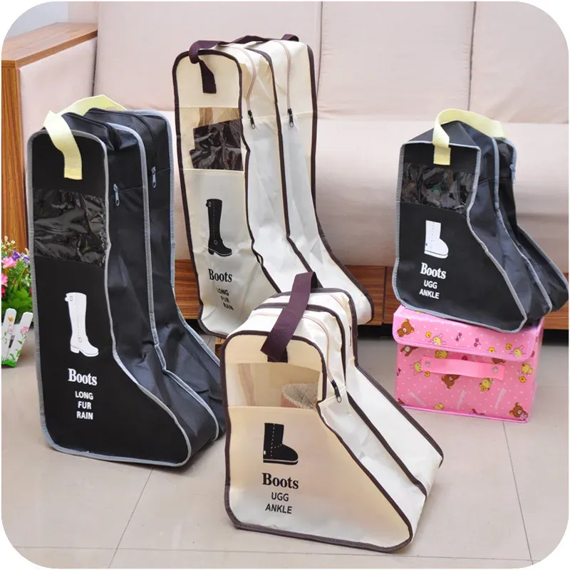 Sac de rangement pour chaussures avec housse anti-poussière pour bottes de pluie, pochette de voyage portable à fermeture éclair 4