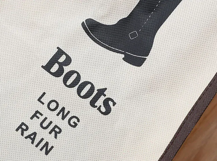 Sac de rangement pour bottes, finition et détails