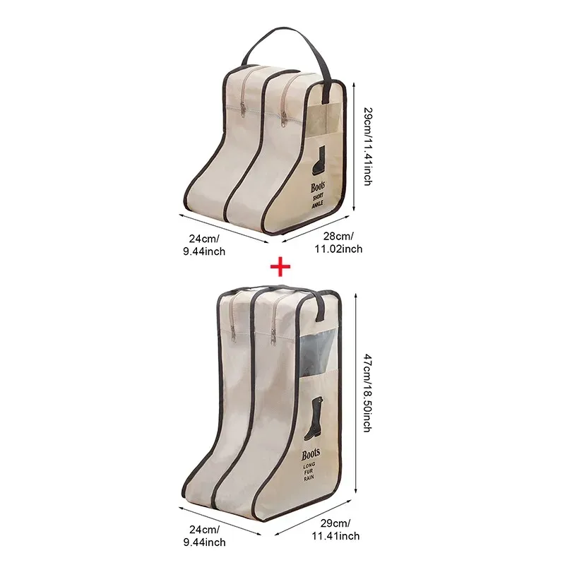 Sac de rangement pour chaussures avec housse anti-poussière pour bottes de pluie, pochette de voyage portable à fermeture éclair 14