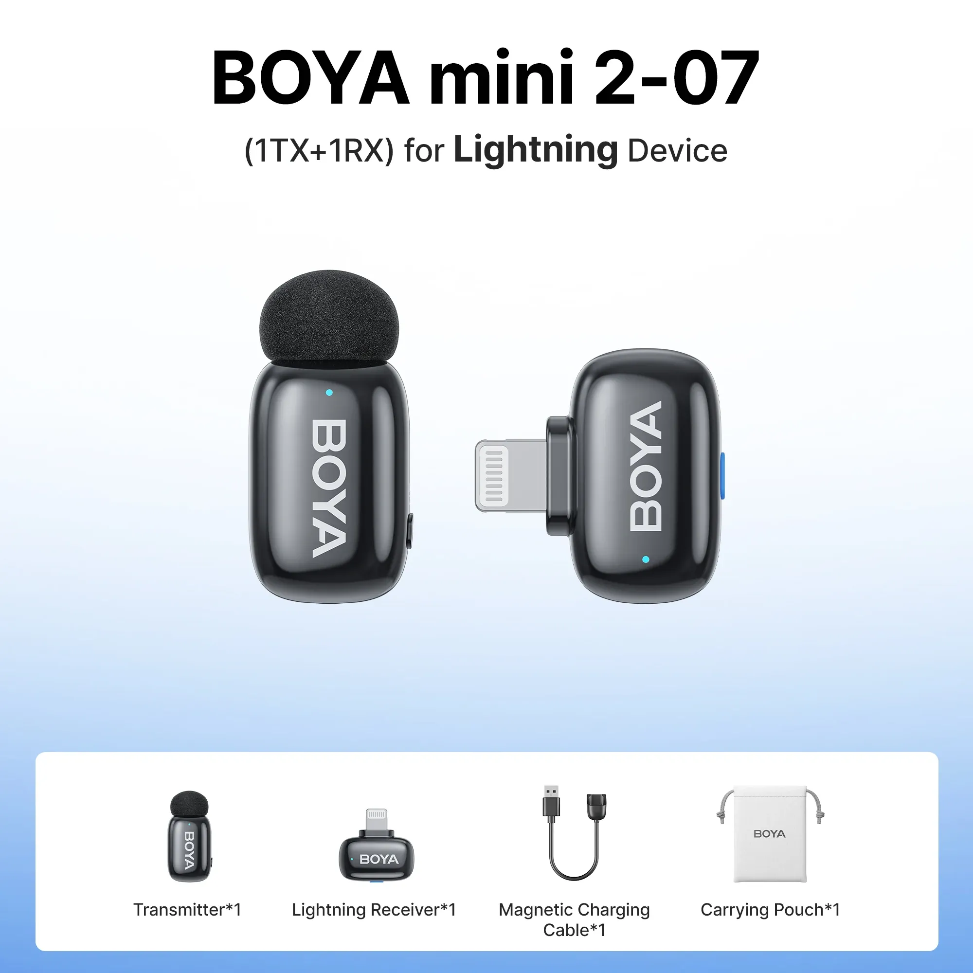Microphone cravate sans fil BOYA Mini 2 à réduction de bruit par IA, compatible iPhone et Android, connecteur USB-C pour l'enregistrement vidéo 20