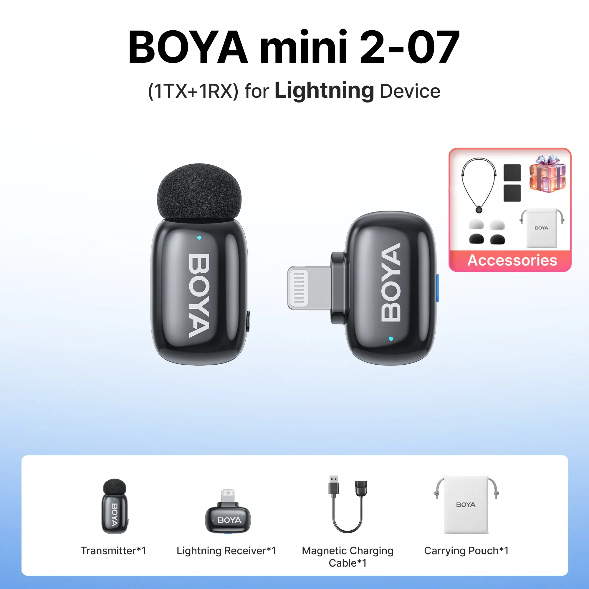 Microphone cravate sans fil BOYA Mini 2 à réduction de bruit par IA, compatible iPhone et Android, connecteur USB-C pour l'enregistrement vidéo 27