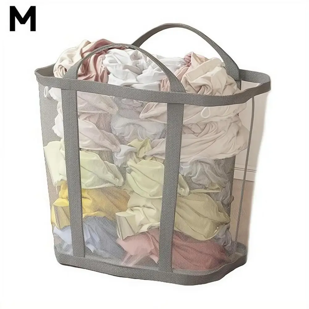 Panier à linge pliable en maille de nylon à grande capacité