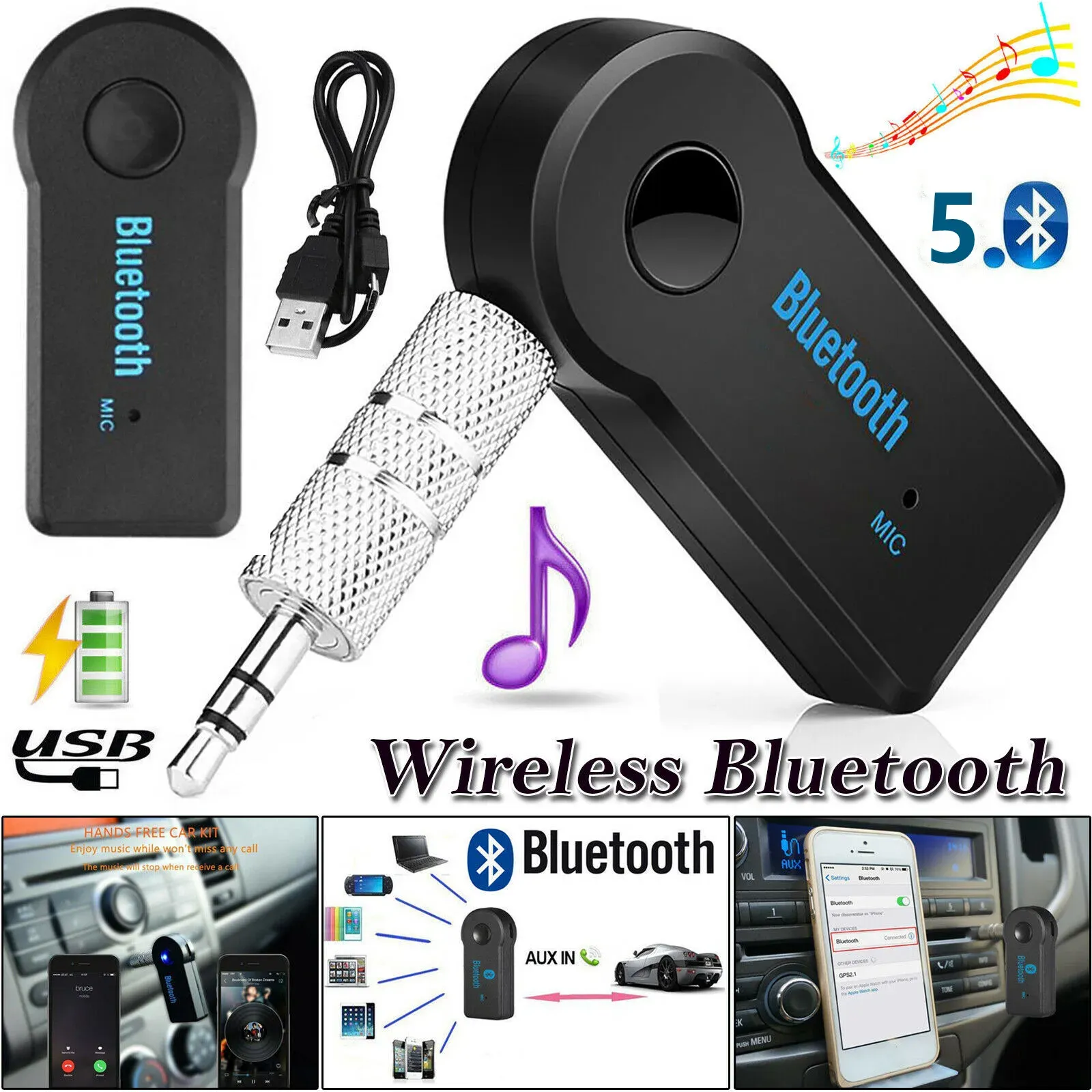 Récepteur Bluetooth connecté à un appareil audio