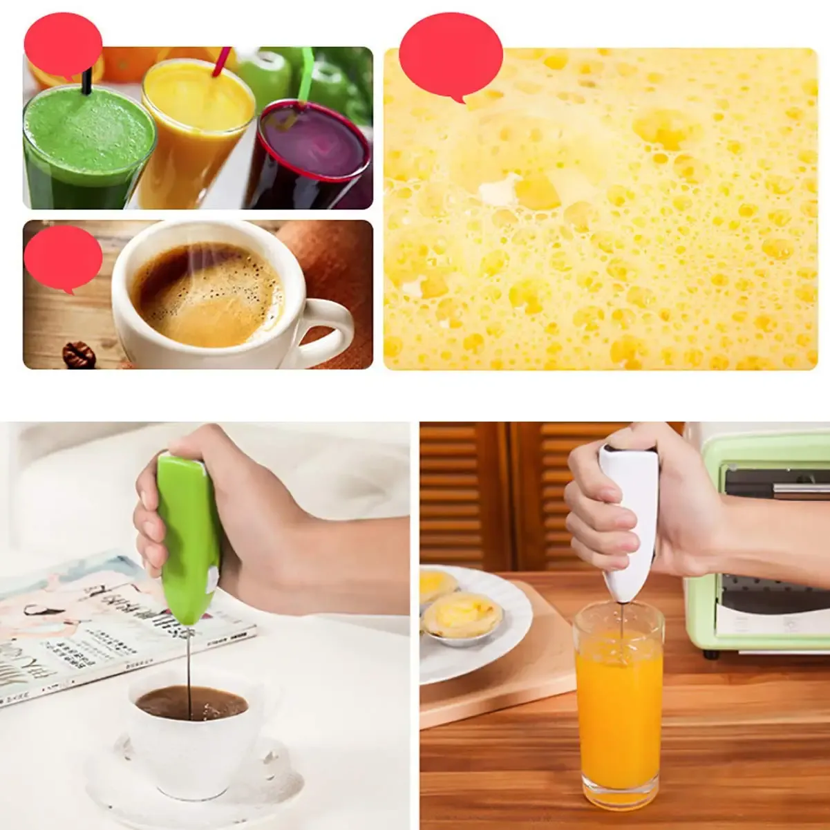 Mousseur à lait électrique portable à piles, mini fouet mélangeur pour café, cappuccino et chocolat chaud 3